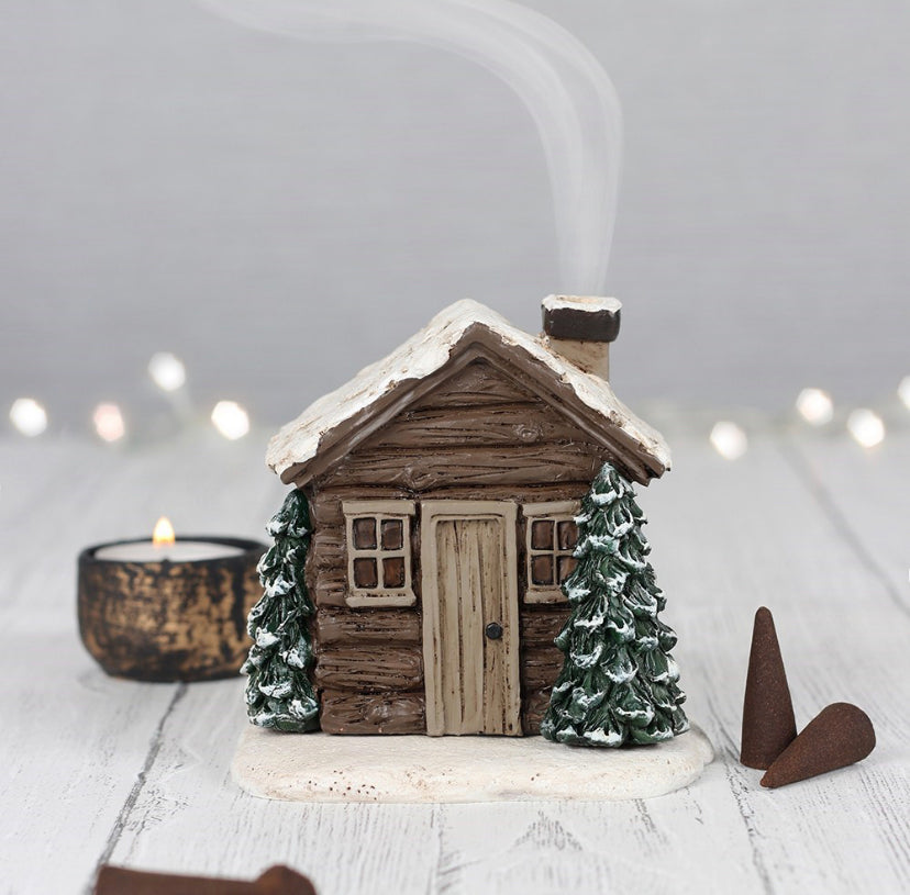 Load image into Gallery viewer, Log Cabin Incense Cone Burner
